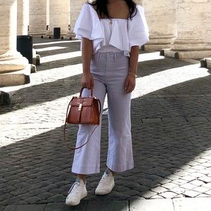 Zara Flutter Sleeve straight neck top